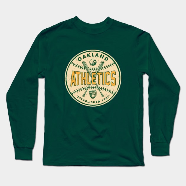 Classic Oakland A's by Buck Tee Originals Long Sleeve T-Shirt by Buck Tee